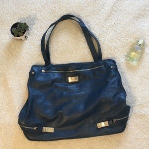 Genuine Leather Robert Dice Dark Blue Purse